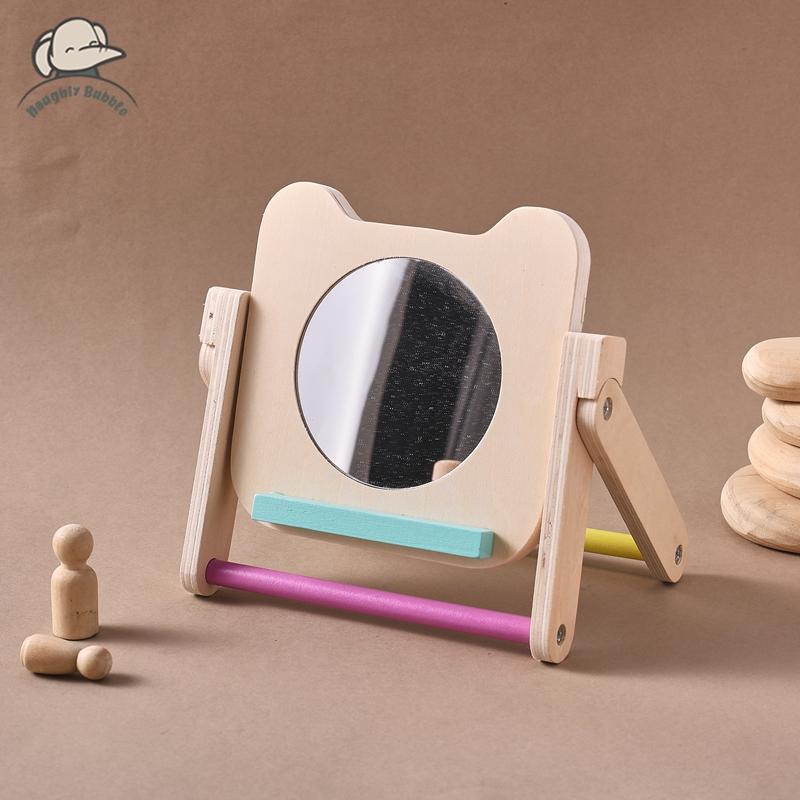 Baby Montessori Mirror Puzzle Busy Board Wooden Toys Children Early Educational Sensory Toy For Toddler Preschool Teaching Aids