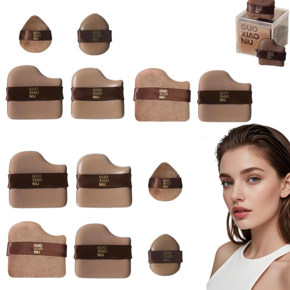 6pcs Mini Makeup Sponge Chocolate Color Powder Puff Professional Cushion Puff  Daily Makeup