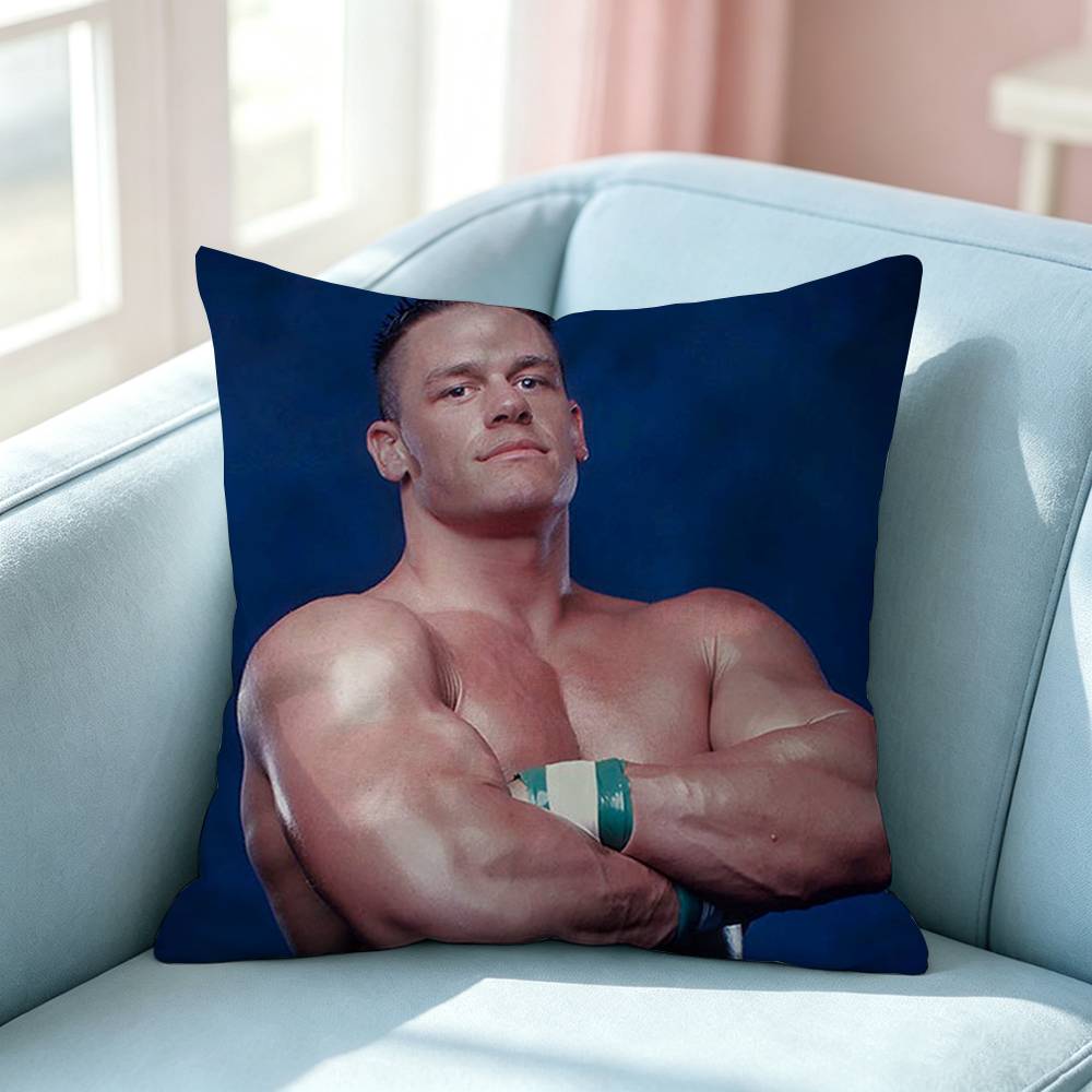Wrestler JJohn Cena Pillow Case Square DoubleSided Sofa Cushion Cover Bedroom Bedside Pillow