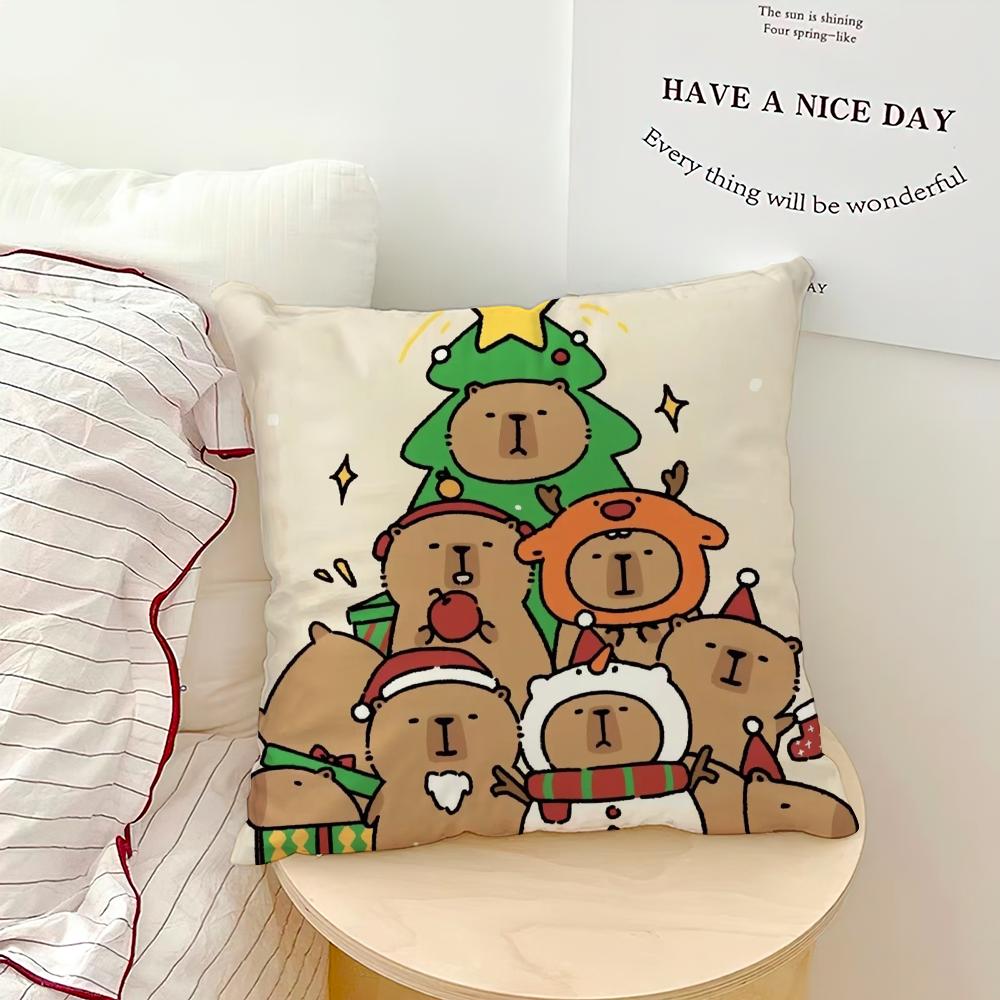 Kapybara Kreslená Roztomilý Povlak na polštář Pohovka Obývací pokoj Ložnice Čelo postele Opěrka zad Čtvercový polštářek Doba spánku