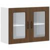 VidaXL Kitchen Wall Cabinet and Glass Door Kalmar Brown Oak, Kitchen Wall Unit, Wall Cabinets with 853614