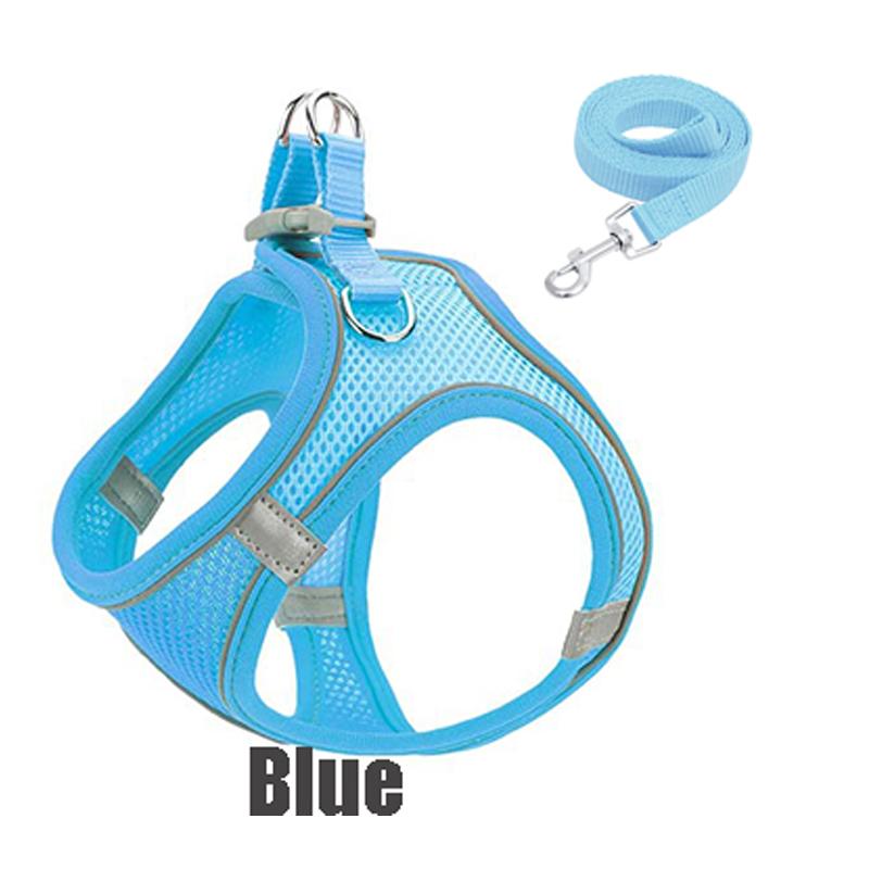 Reflective Pet Harness Dogs Strap with Leash Adjustable Harness Vest Breathable Collars for Chihuahua Small Large Dogs
