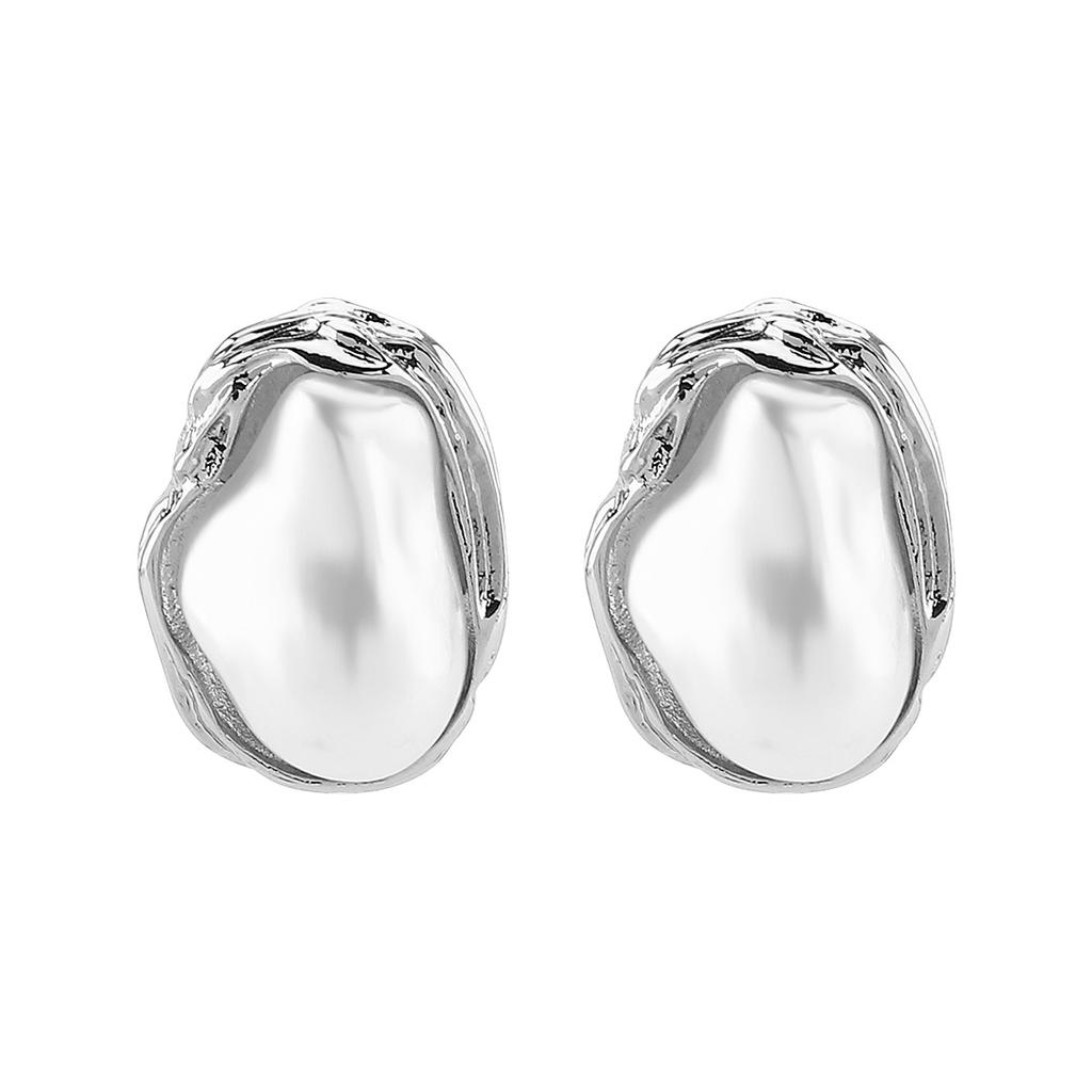 European and American Baroque Geometric Pearl Flower Jewelry Set Retro Temperament Earrings Bracelet Necklace Ring