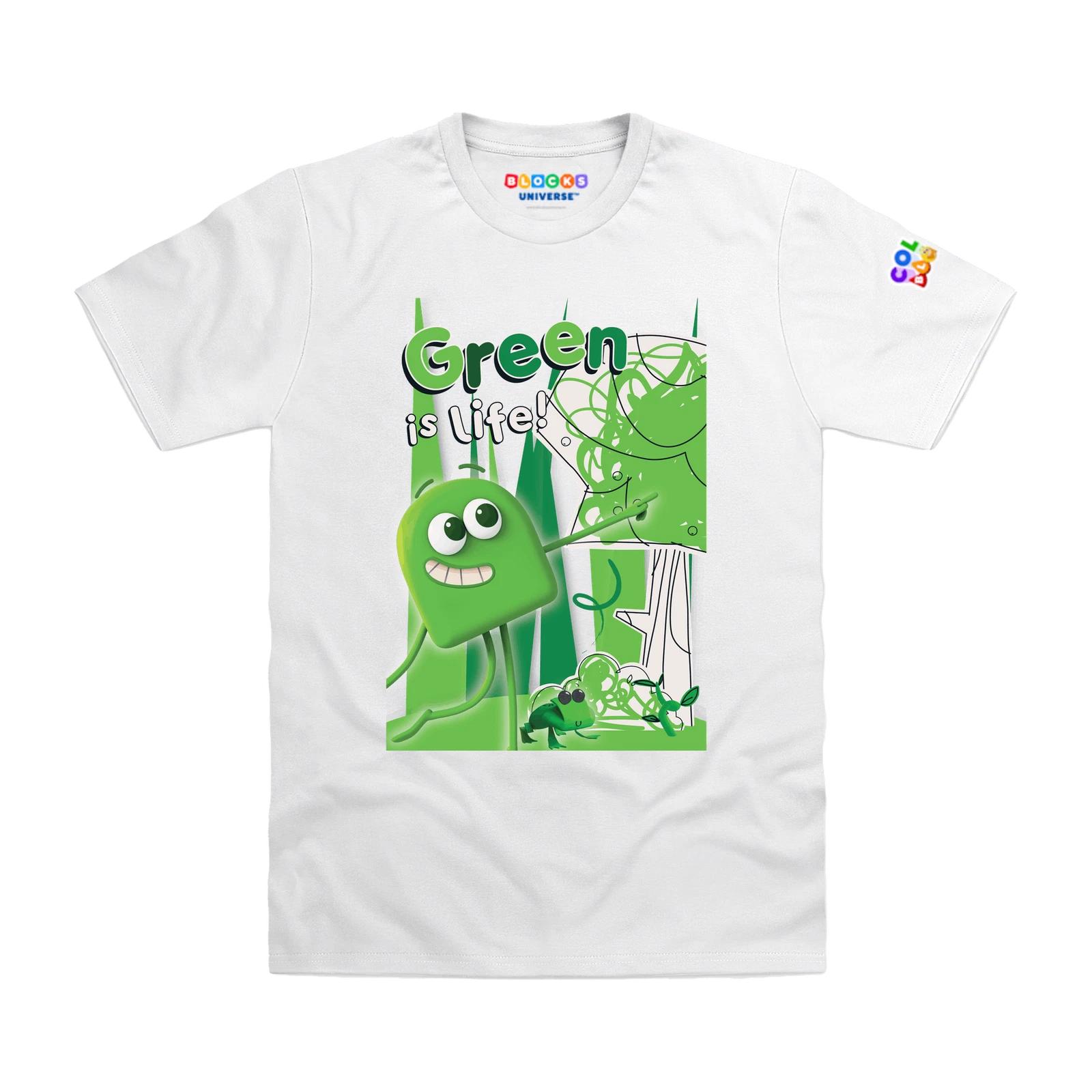 Officially Licensed Colourblocks - Colourblock Green Is Life Kids T-Shirt 100