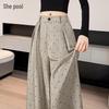 Women's High-Waist Twill Wide-Leg Suit Pants