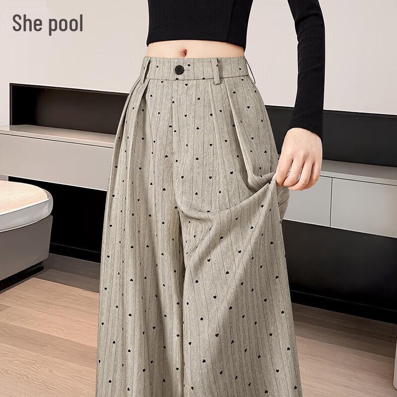 

Women s High-Waisted Twill Wide-Leg Suit Pants M