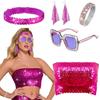 1970s Theme Party Disco Costume Set Sunglasses Earrings 70s Disco Costume Set 1970s Disco Accessories