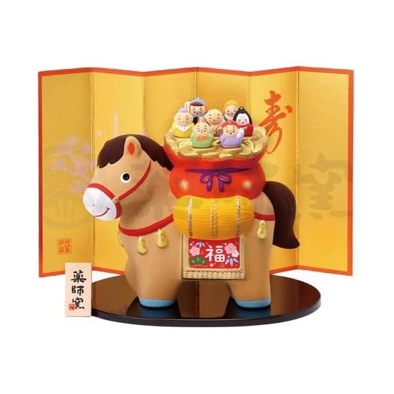 Yakushigama (yakushigama) Nishikisa Inviting Fortune (Seven Lucky Gods) [64] 2026 Reiwa 8 Zodiac Horse New Year Ornament Lucky Charm