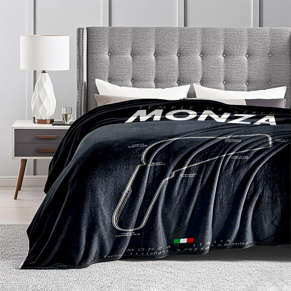 Monza Circuit Map Design on Flannel blanket for bedroom, living room, sofa, and nap
