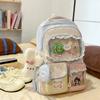 Schoolbag fresh and sweet large-capacity transparent pain bag backpack female Japanese high-value junior high school students backpack wholesale