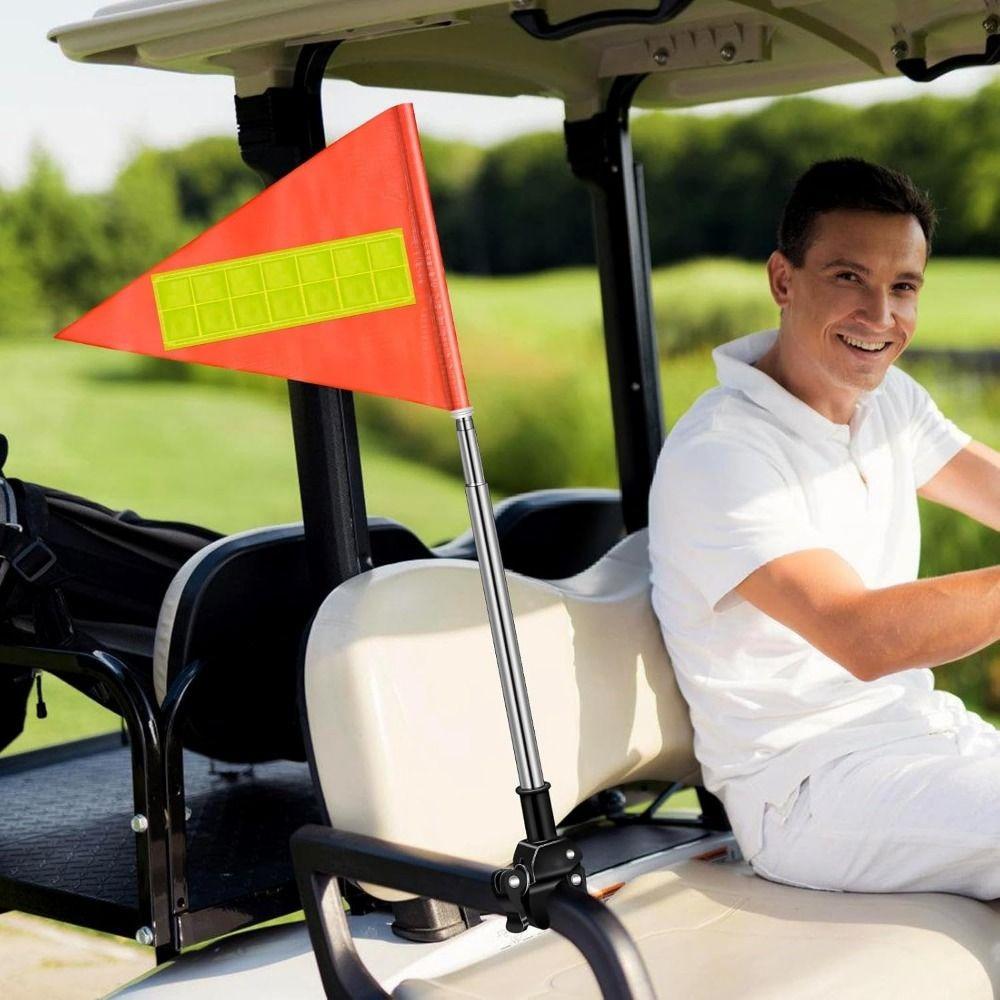 Stal nierdzewna Zacisk do flagi ostrzegawczej z ostrzeżeniem Montowany na wózku golfowym Flaga Trójkątna flaga odblaskowa Flaga rowerowa