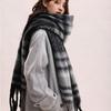 Plush Winter Cashmere Scarves Tassel Long Shawl Elegant Plaid Wool Scarf  Student