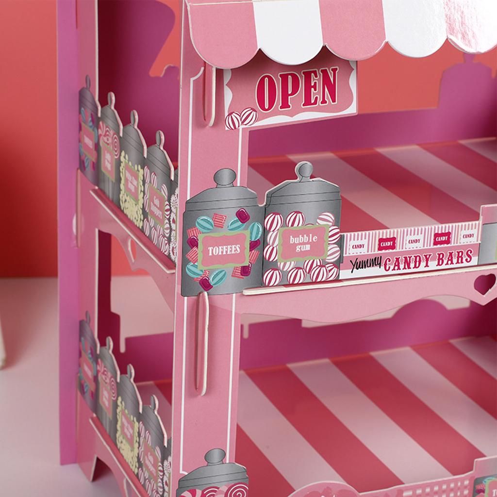 3-stöckiger Papier-Cupcake-Ständer Pappe Cupcake-Turm Dessert-Cupcake-Halter Einweg-Gebäckständer