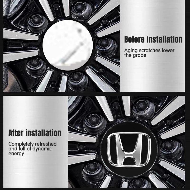 58/69mm Car Hub Cover Rim Center Caps Accessories For Honda Civic Fit Jazz Accord Pilot CRV Odyssey Passport City Shuttle HRV XL7