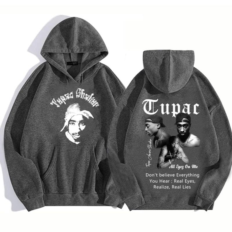 

Rapper Tupac 2Pac 2025 Autumn and Winter 100Pure Cotton Printing Hoodies Men Sweatshirts Hip Hop Unisex Hooded Harajuku Popular 3XL