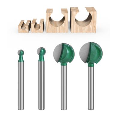 Fresa a candela con punta sferica e manico lungo, punta tonda per fresatrice per scultura precisa su superfici in legno