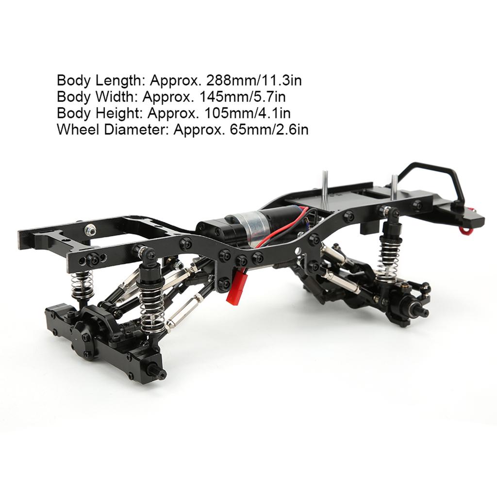 Metal 1 16 RC Car Body Chassis Frame Kit Accessory Fits for WPL C14 C24(Black S WPL C14BL )