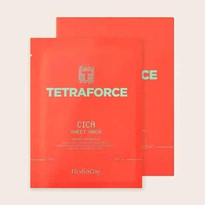Mascarilla en lámina TETRAFORCE CICA, 23 g, 10 unidades, hidratante, KBeauty, cosmética coreana, muestra