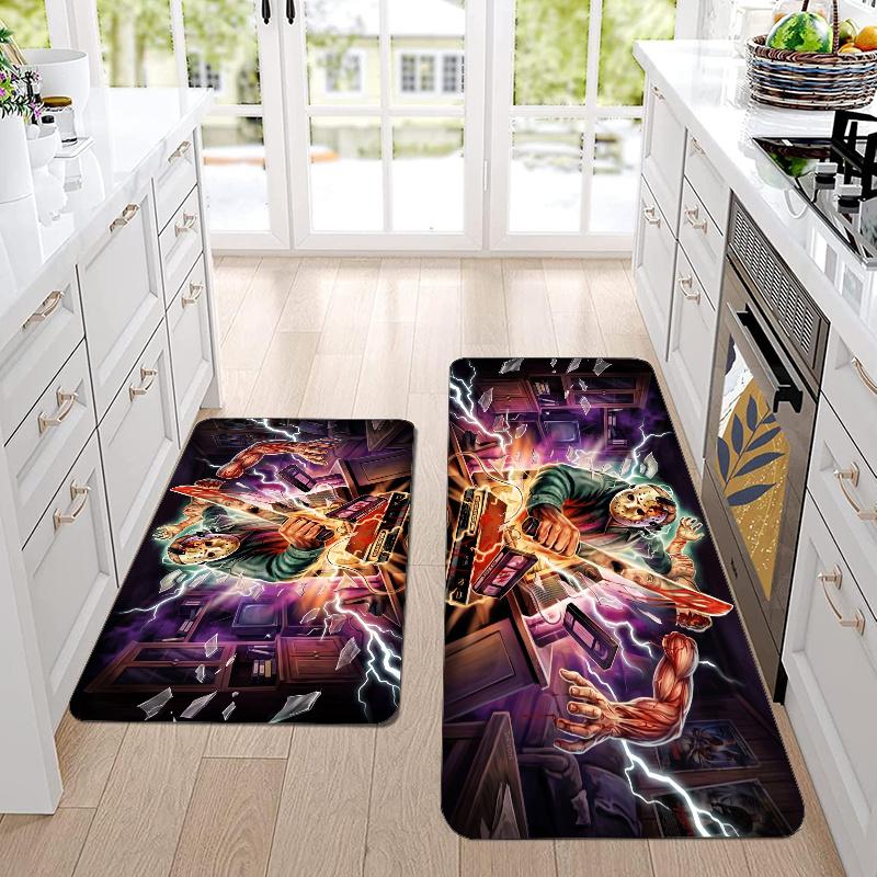 Friday the 13th Jason Voorhees Flannel Area Rug Soft Kitchen Floor Mat Non Slip Carpet Room Decor