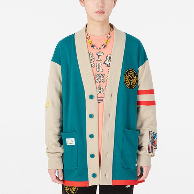 Puma Knitwear Unisex Green V Neck Moderate Cardigan 537004-90