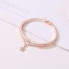 Women's Alloy Drill Five-pointed Star Hollow Chain Bracelet Charm Wrist Bangle
