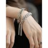 S925 Silver Cable Stitch Bracelet for Women 2025 New Arrival Special-Interest Design Mild Luxury Retro Ethnic Style Woven Tassel Carrying Strap