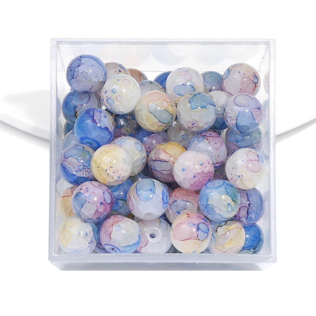 20Pcs Crystal Glass Beads Aurora Purple Loose Spacer Beads for Jewelry Making