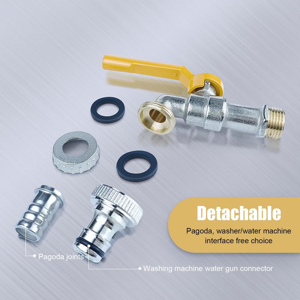 Garden Home Faucet Adapter Metal Tap 1/2'' IBC Water Tank Connector 2-Way 1-Way Irrigation Joint Replacement Fitting Ball Valve