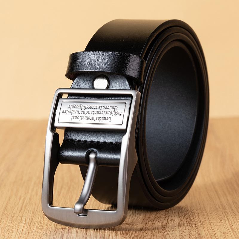 Opasek z pravé kůže Spona Retro Pásek z hovězí kůže Pánské Mládež Středního věku Ležérní Všestranný džínový pásek