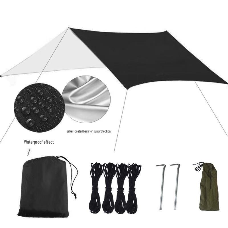 Waterproof Outdoor Camouflage Sunshade: Multifunctional Silver Coated Beach Canopy Tent & Portable Ground Sheet Awning