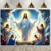 1 piece 100% polyester fiber background of Jesus and Mary multi-purpose seasonal decoration from spring summer to winter