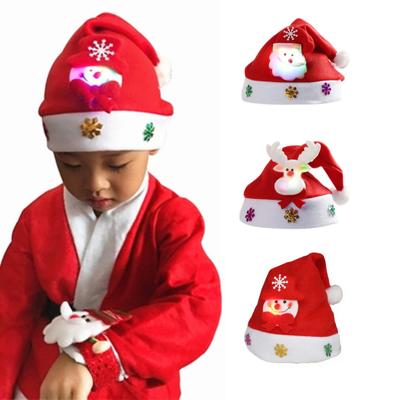 Christmas Hat Fine Workmanship Festival Dress Up Soft Adults Elk Light-up Christmas Hat for Party