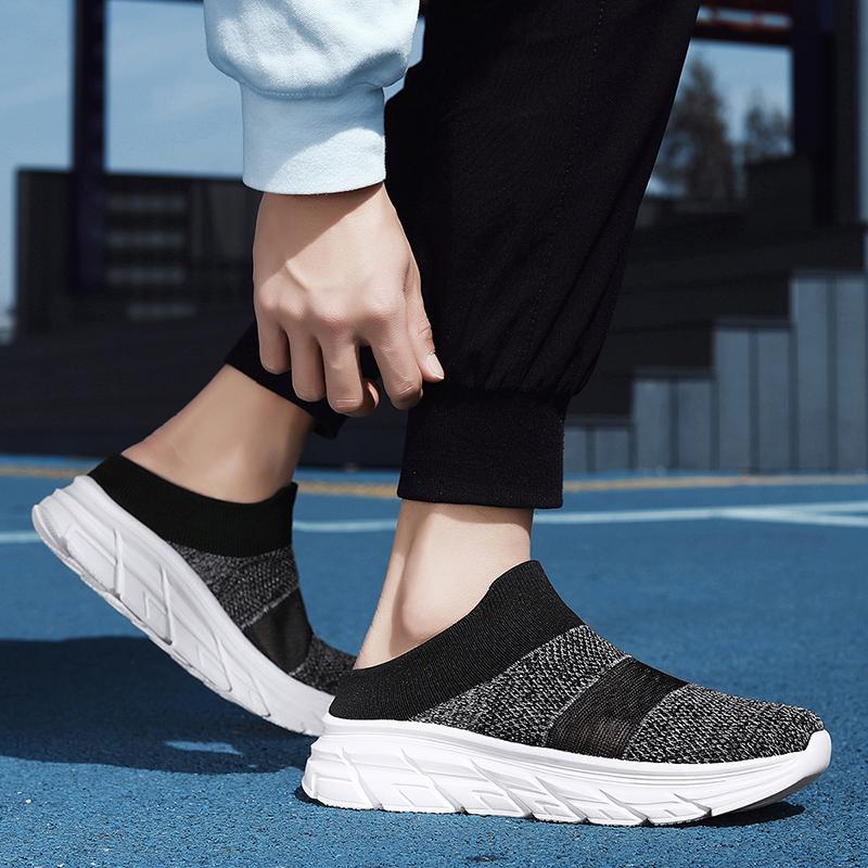 Women's Sandals Backless Walking Sneakers Summer Couple Slip On Mule Socks Shoes Closed Toe Slippers Men Clogs Over Sized