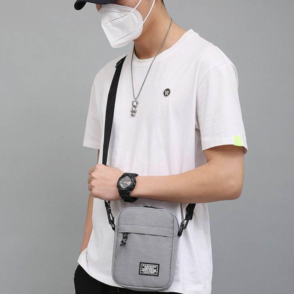 Lightweight Men's  Crossbody Bag Solid Color Small Square Bag Business Shoulder Bag  Business
