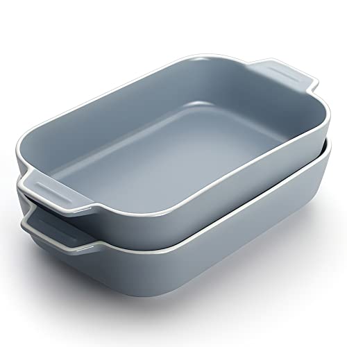

YFWOOD Bakeware, Set of 2, 650ml Capacity, 27cm, Non-Stick Square Gratin Dishes, Large, Microwave, Dishwasher, and Oven Safe, Blue, Multi-Purpose, Sui