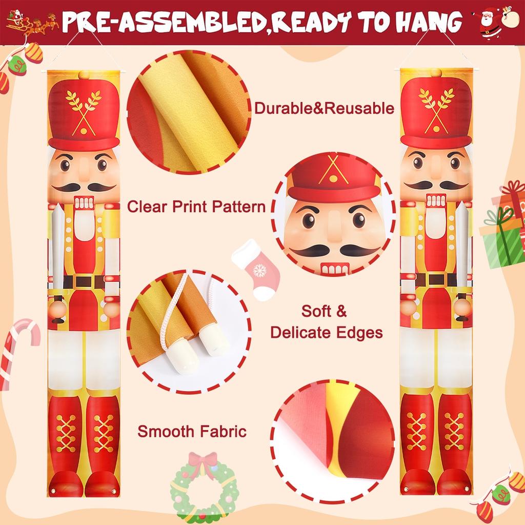 Nutcracker Soldier Door Banner Decor Christmas Decorations for Home 2026 Xmas Hanging Ornaments Navidad Noel Gift New Year 2026