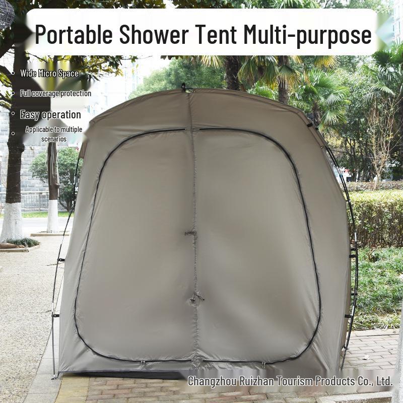Outdoor Shower & Changing Tent: Wet/Dry Separation, Temporary Toilet, Portable & Detachable