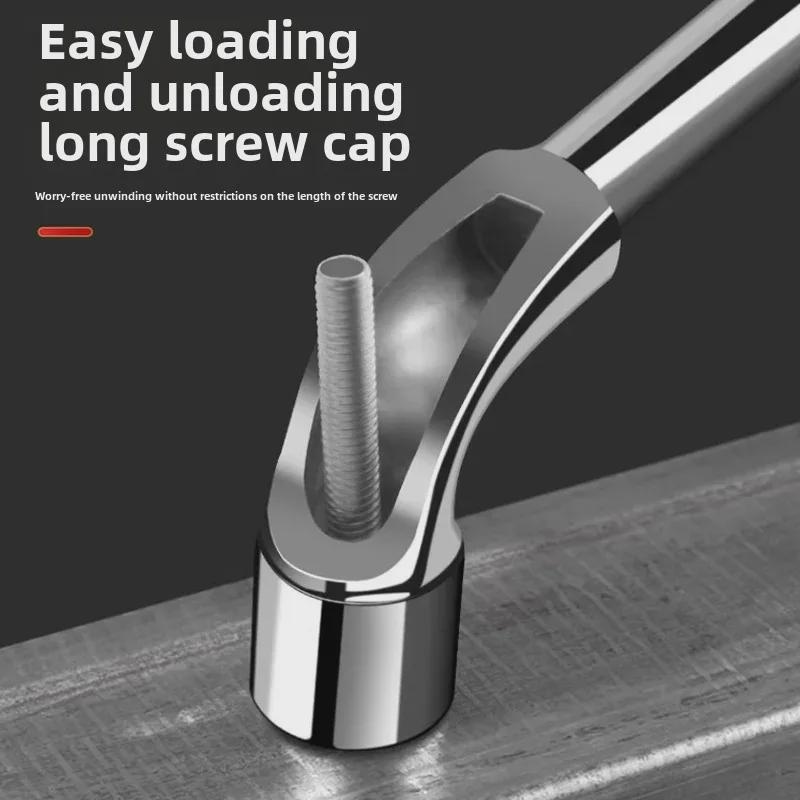 L-Shaped Hexagonal Double-Ended Socket Wrench with Perforated Elbow Design