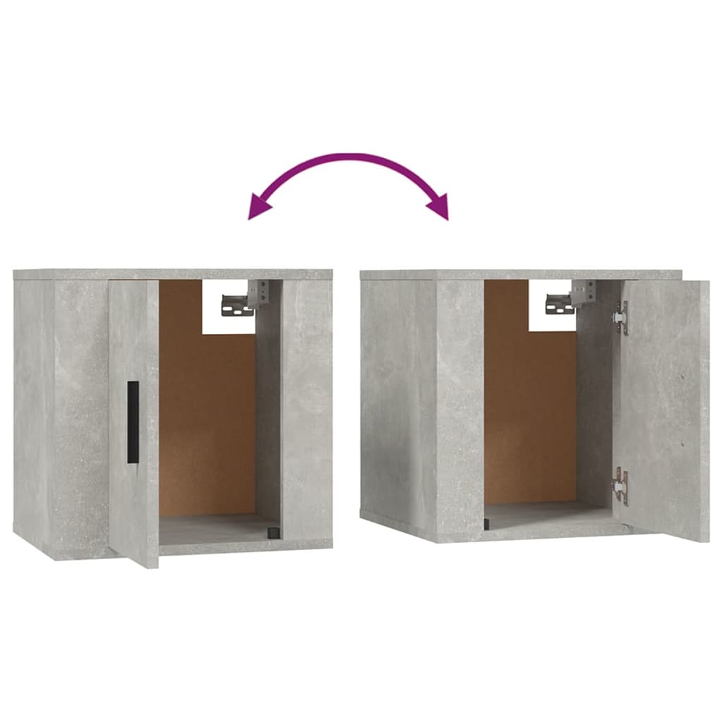 2 piece TV cabinet set concrete grey particleboard