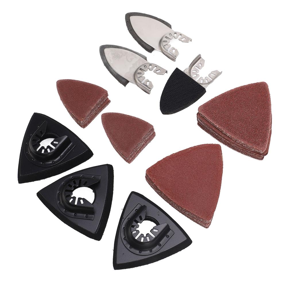 Oscillating Tool Sanding Pads Kit 3Pcs Finger Sanding Pads 100Pcs Sandpaper Sheets with Hook and for Metal Wood Polishing