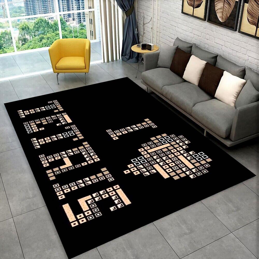 3D Retro Game Tetris Gamer Cartoon Area Rug,Carpet for Home Living Room Bedroom Sofa Doormat Decor,kid play Non-slip Floor Mat