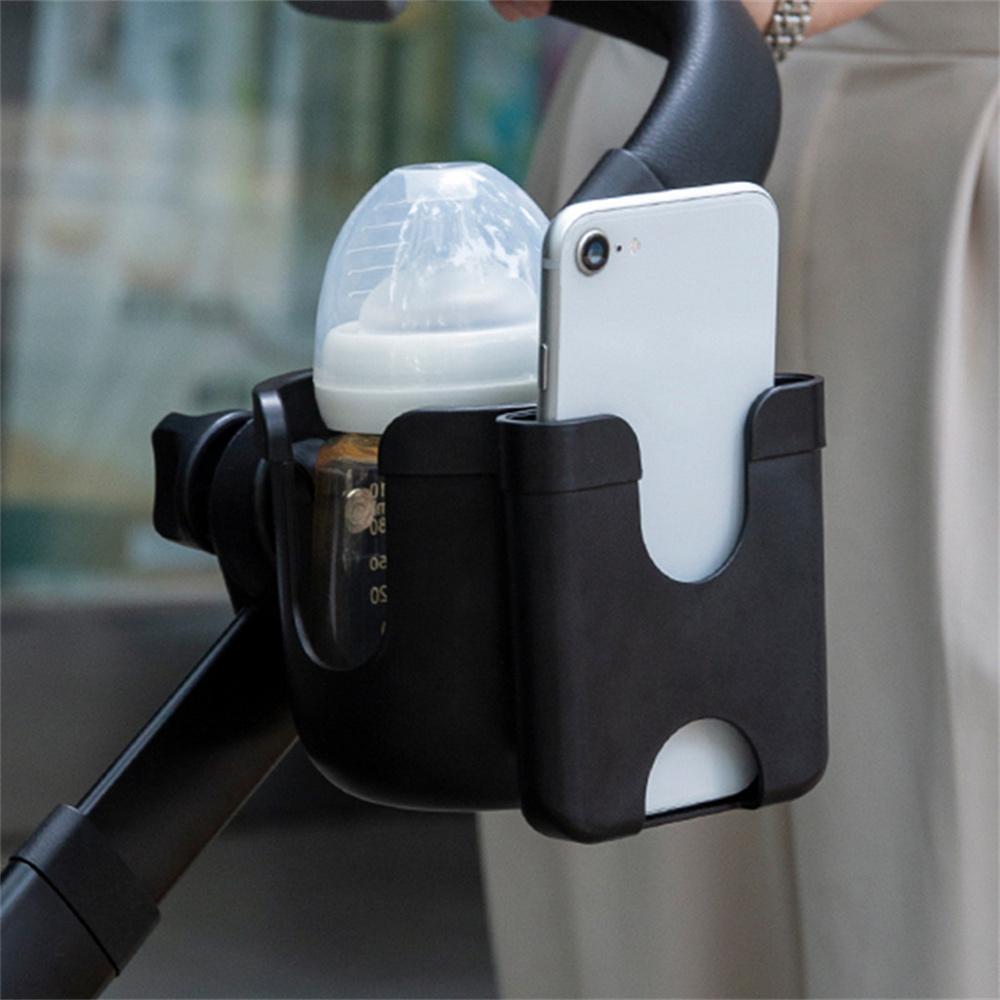 Universal 2-In-1 Cup Phone Holder Baby Stroller Multi-Functional Cup Holder for Wheelchairs Bicycles Electric Scooters
