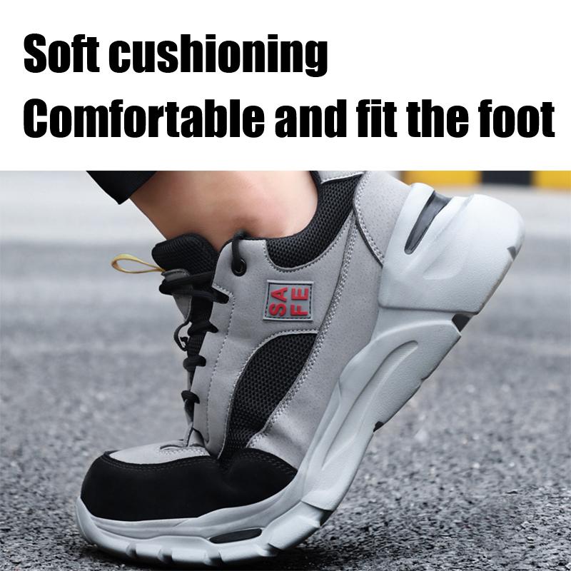 New Fashion Wear-resistant Labor Protection Shoes Men's Bag Steel Toe Anti-smash and Puncture Anti-puncture Safety Protection Work Shoes