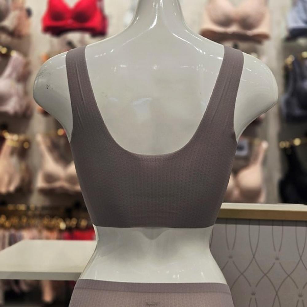 Premium Eyelet Grey No Wire Running Bra Panty Set Tfwbr141gy