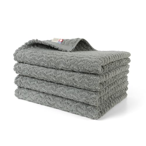 

oruTa Small Imabari Bath Towels, Set of 4, Mini Bath Towels, Fluffy Cotton, Compact, Made in Japan, Cute Bath Towels, No Fluorescent Dyes, 40x100cm, C