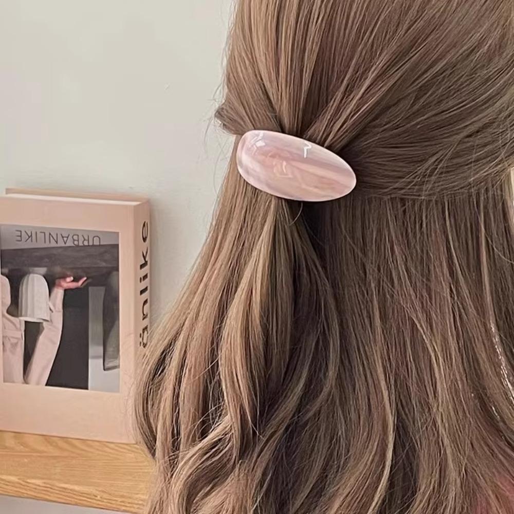 Oval Spring Clip Gold Label Straight Clip Fashionable Ponytail Clip  Women