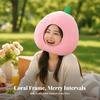Peach Costume Headpiece Funny Fruit Hat with Leaf Padded for Cosplay