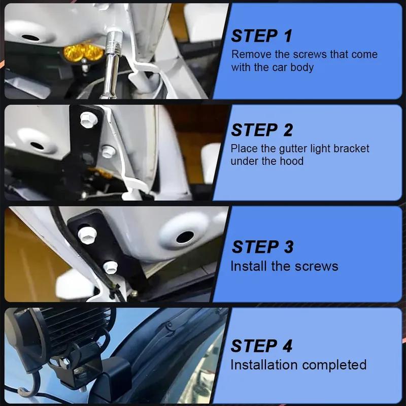 Hood Light Bracket Mounting for 2015-2022 Chevy Colorado/GMC Canyon Pillar Ditch Pods Led Cube Work Lighting Mount Holder