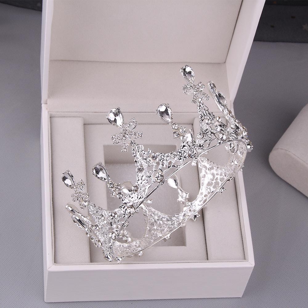 European American Zircon Princess Tiara: Full Circle Crown for Weddings and Birthdays.