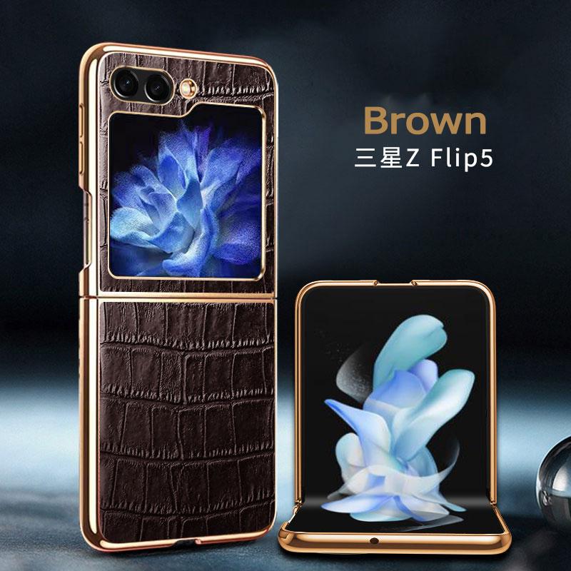 

Ультратонкий розкладний захисний чохол із крокодилової шкіри для Samsung Galaxy Z Flip 5 5G протиударний розкішний чохол для телефону Samsung Galaxy Z Flip 5